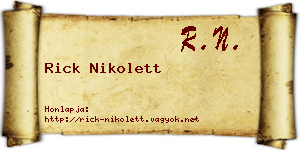 Rick Nikolett névjegykártya